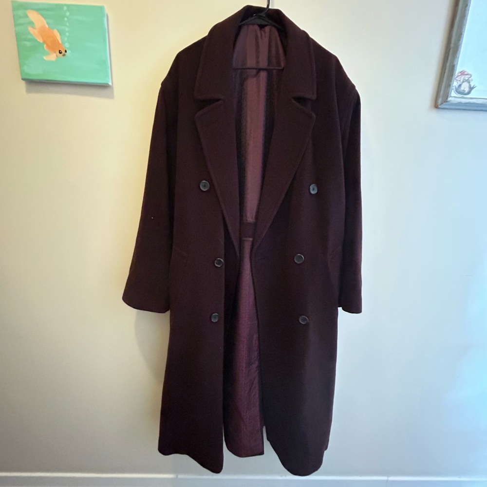 Vintage XL 100% Wool Double Breasted Overcoat
